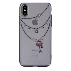 Devia Shell Plastic Back Case With Swarovsky Crystals For Apple iPhone X / XS Black