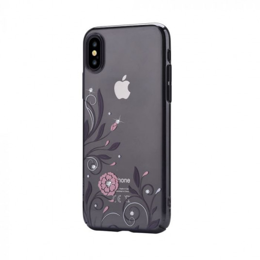 Devia Petunia Plastic Back Case With Swarovsky Crystals For Apple iPhone X / XS Black