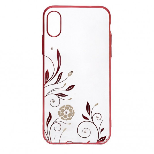 Devia Petunia Plastic Back Case With Swarovsky Crystals For Apple iPhone X / XS Red