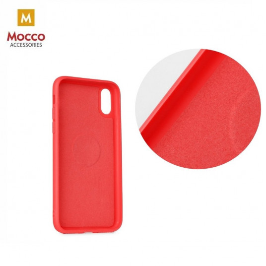 Mocco Soft Magnet Silicone Case With Built In Magnet For Holders for Apple iPhone XS Max Red