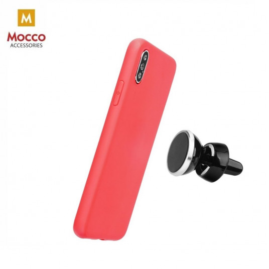 Mocco Soft Magnet Silicone Case With Built In Magnet For Holders for Apple iPhone XS Max Red