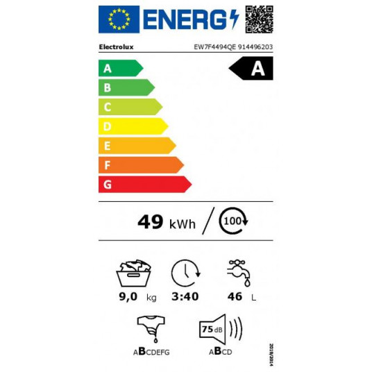 Electrolux EW7F4494QE veļas mašīna ar UniversalDose un tvaika programmu