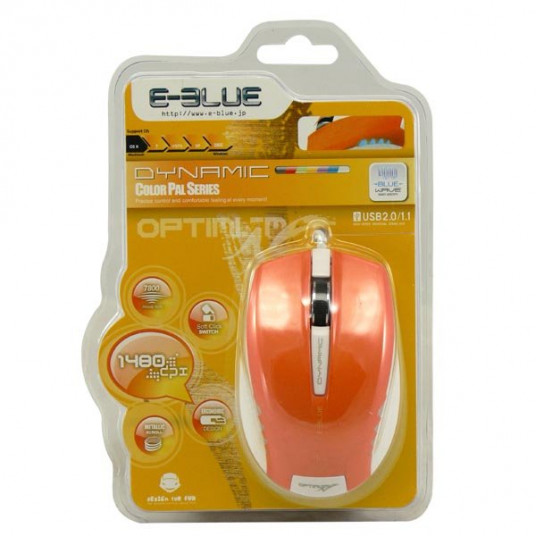 E-Blue Color Pal Series Premium Pele 1480 DPI / 1.2m Cable / USB / Orange