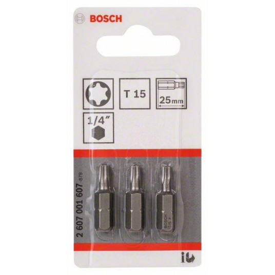 Skrūvgriežu uzgaļi Bosch Extra Hard T15, 25 mm, 3 gab.