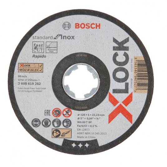 Griešanas disks Inox BOSCH X-LOCK 125x1 mm