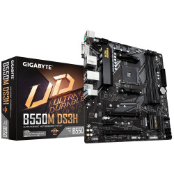 Gigabyte B550M DS3H 1.0 Processor family AMD, Processor socket AM4, DDR4 DIMM, Memory slots 4, Number of SATA connectors 4 x SATA 6Gb/s connectors, Chipset AMD B, Micro ATX