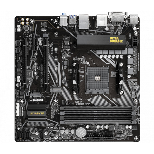 Gigabyte B550M DS3H 1.0 Processor family AMD, Processor socket AM4, DDR4 DIMM, Memory slots 4, Number of SATA connectors 4 x SATA 6Gb/s connectors, Chipset AMD B, Micro ATX