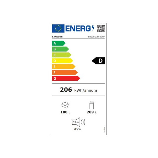 Iebūvēts ledusskapis Samsung BRB38G705DWW