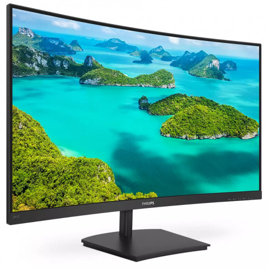 Philips LCD monitor 241E1SC 24, FHD, 1920 x 1080 pixels, VA, 16:9, melns, 4 ms, 250 cd/m², HDMI audio out, W-LED system