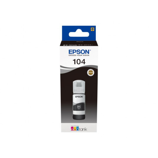 EPSON ECOTANK 104 MELNĀS TINTES PUDELE