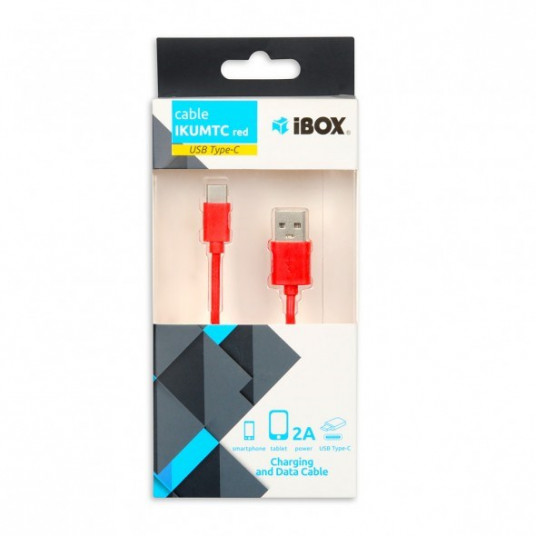 I-BOX USB 2.0 C TIPA KABELIS, 2A 1M SARKANS