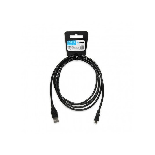 iBox IKU2M18 USB kabelis 1,8 m USB 2.0 USB A Mikro-USB B Melns