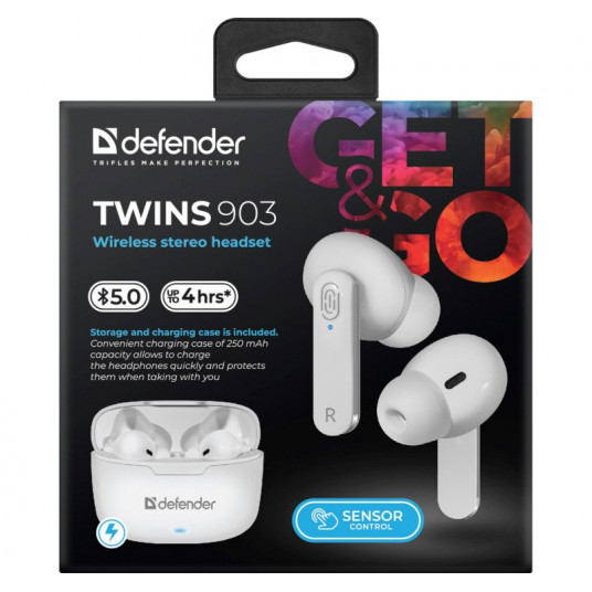 Austiņas Defender Twins 903 White