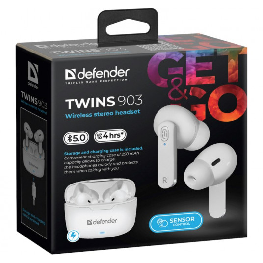 Austiņas Defender Twins 903 White