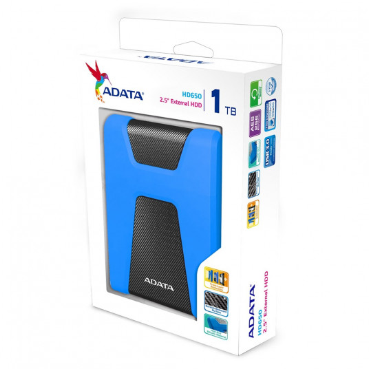 ADATA HD650 ārējais cietais disks 1000 GB zils
