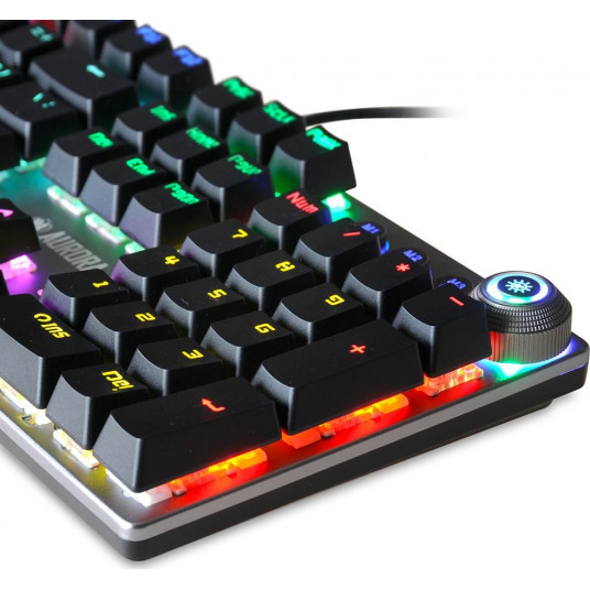 iBox Aurora K-3 USB QWERTY tastatūra sudraba krāsā
