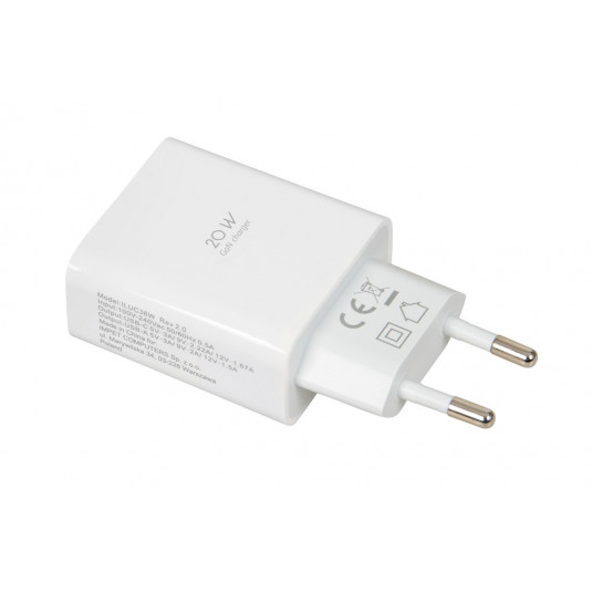 Ceļojumu lādētājs iBOX C-36 GaN PD20W, balts