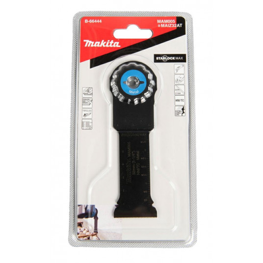 MAKITA MT METAL CUTTING SAW BLADE TC/HM 23TPI 32mm x 70mm HARDENING NAILS, STAINLESS STEEL STARLOCK MAX