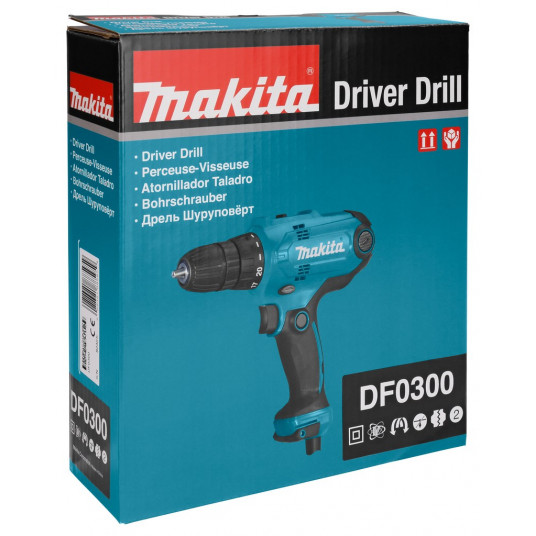 Makita DF0300 urbjmašīna 1500 RPM bezatslēgas 1,2 kg melna, zila