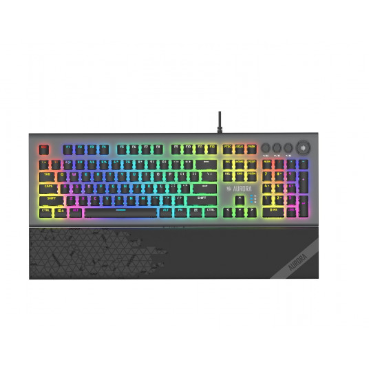 iBox Aurora K-5 USB QWERTY tastatūra sudraba krāsā