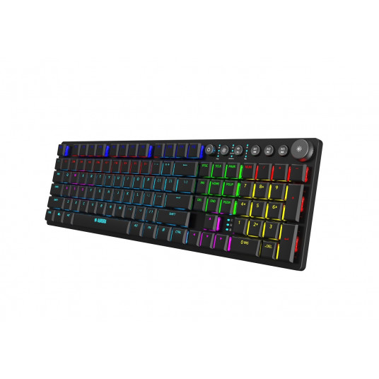 iBox AURORA K-6 Universal RD Wireless + Bluetooth QWERTY tastatūra angļu melna