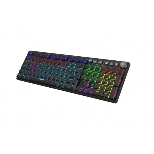 iBox AURORA K-6 Universal RD Wireless + Bluetooth QWERTY tastatūra angļu melna