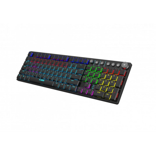 iBox AURORA K-6 Universal RD Wireless + Bluetooth QWERTY tastatūra angļu melna