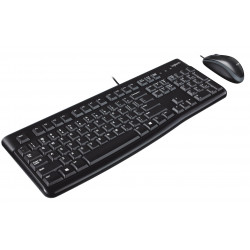 Logitech Desktop MK120 Tastatūras tastatūra Pele Tastatūra Biroja USB QWERTY ASV starptautiskā versija melna