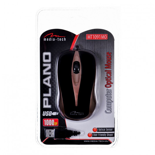 Pele Media-Tech Plano MT1091MO Optical Black/Gold