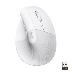 Pele Logitech Lift Vertical Ergonomic Optical White