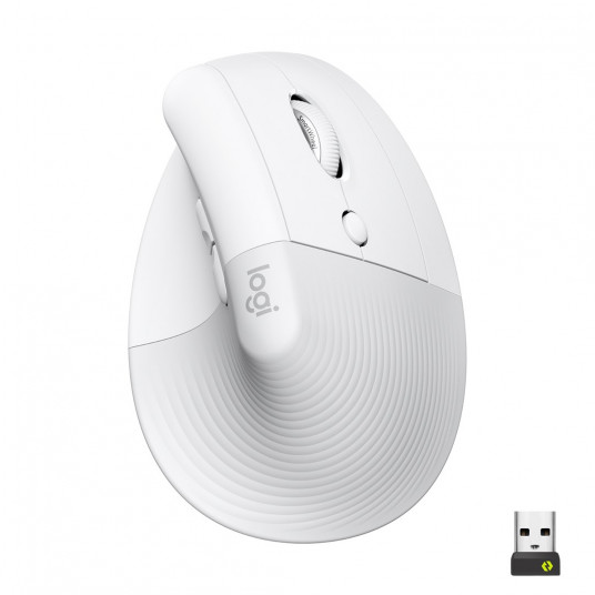 Pele Logitech Lift Vertical Ergonomic Optical White