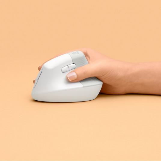 Pele Logitech Lift Vertical Ergonomic Optical White