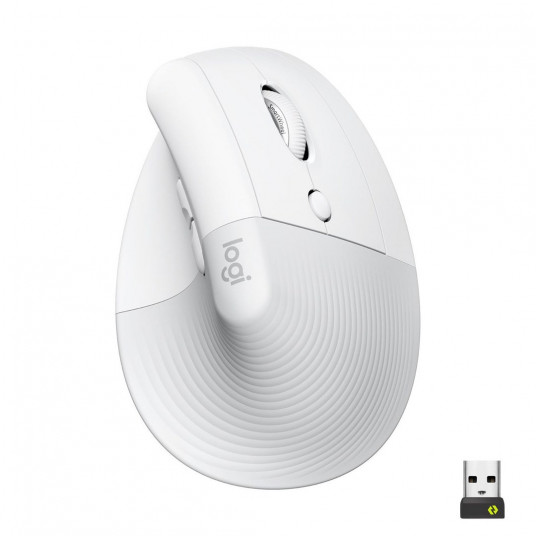 Pele Logitech Lift Vertical Ergonomic Optical White