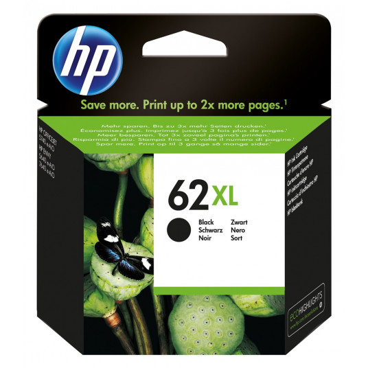 HP 62XL augstas ietilpības melna oriģinālās tintes kasetne