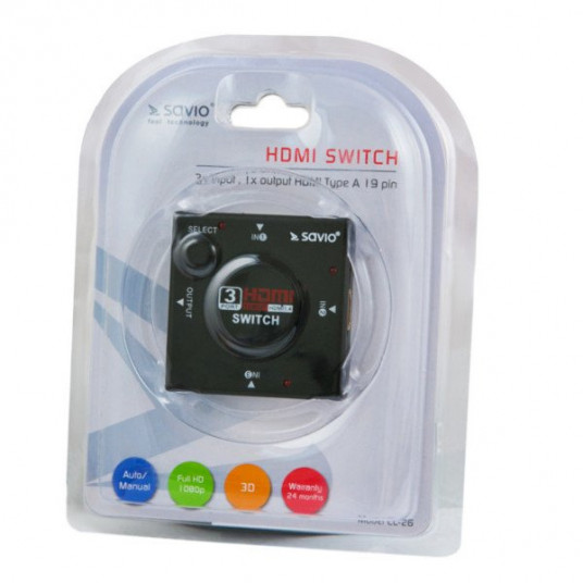 Savio HDMI Splitter 3 HDMI inputs