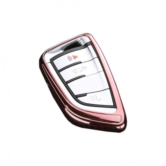 Dux Ducis Auto atslēgas silikona futrālis Volkswagen Golf Rose Gold