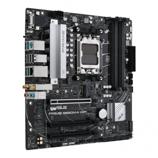 Asus PRIME B650M-A WIFI Procesoru saime AMD, Procesora ligzda AM5, DDR5 DIMM, Atmiņas sloti 4, Atbalstītie cietā diska interfeisi SATA, M.2, SATA savienotāju skaits 4, Chipset AMD B650, mATX