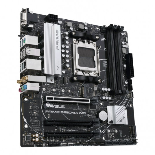 Asus PRIME B650M-A WIFI Procesoru saime AMD, Procesora ligzda AM5, DDR5 DIMM, Atmiņas sloti 4, Atbalstītie cietā diska interfeisi SATA, M.2, SATA savienotāju skaits 4, Chipset AMD B650, mATX