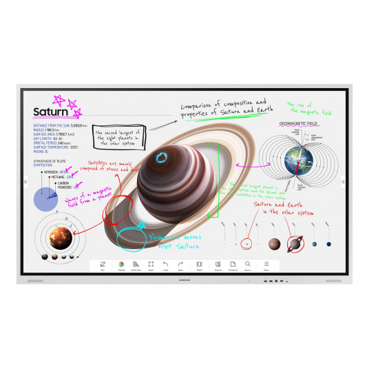 Samsung WM75B Interaktīvā baltā tāfele 190,5 cm (75") 3840 x 2160 pikseļu skārienekrāns Pelēka, balta