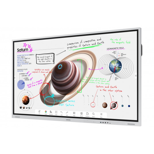 Samsung WM75B Interaktīvā baltā tāfele 190,5 cm (75") 3840 x 2160 pikseļu skārienekrāns Pelēka, balta