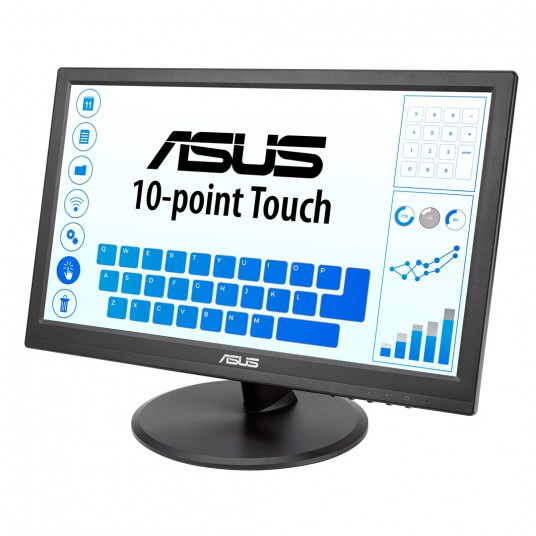 ASUS VT168HR Datora monitors 39,6 cm (15,6") 1366 x 768 pikseļu WXGA LED skārienjūtīgais ekrāns melns