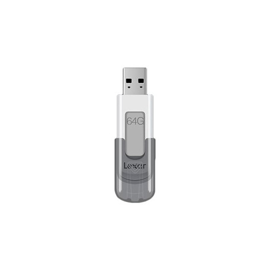 "Lexar" | "Flash atmiņas disks" | "JumpDrive V100" | 64 GB | USB 3.0 | Pelēks