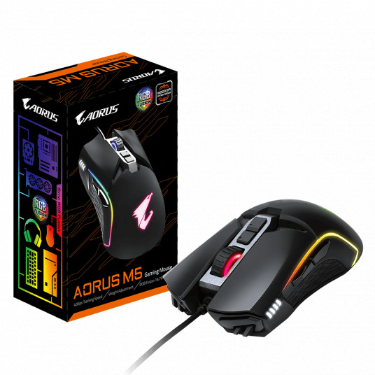 Pele Gigabyte AORUS M5 Optical Gaming Mouse Black