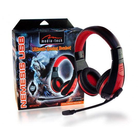 Austiņas Media-Tech Nemesis MT3574 Red
