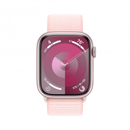 Viedpulkstenis Apple Watch Series 9 GPS 45mm Pink Aluminium Case with Light Pink Sport Loop MR9J3ET/A