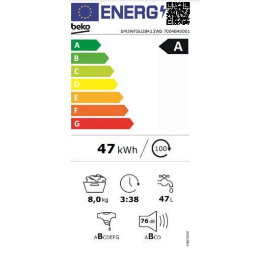 Veļas mašīna BEKO BM3WFSU38413WB