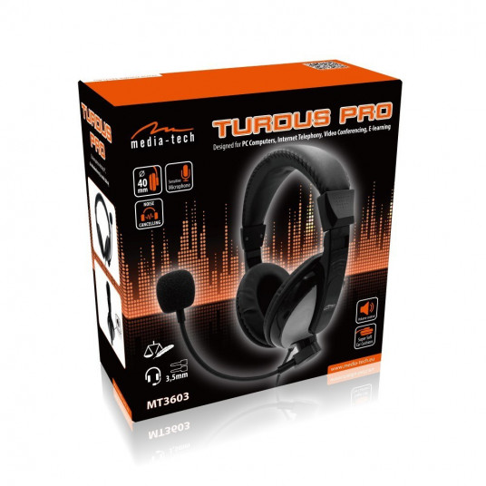 Austiņas Media-Tech MT3603 Turdus Pro Black