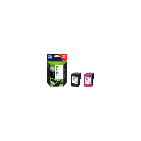 "HP tinte 301 N9J72AE Combo 2er Pack Schwarz &amp; Color (Cyan/Magenta/Gelb)"