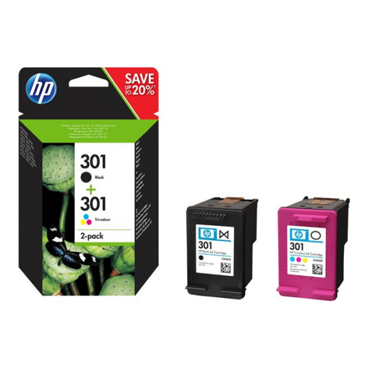 "HP tinte 301 N9J72AE Combo 2er Pack Schwarz &amp; Color (Cyan/Magenta/Gelb)"