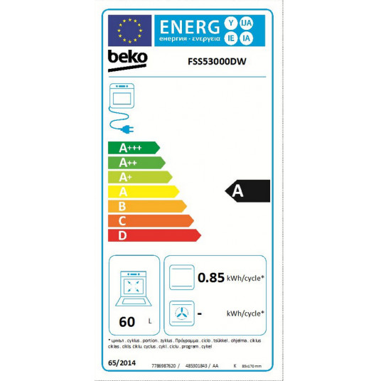 Plīts BEKO FSS53000DW